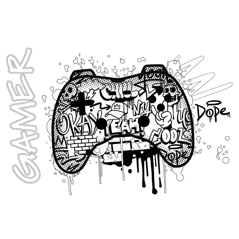 Must Team Μπλοκ Ζωγραφικής Gamer/Sports 23x33 εκ με 40 Φύλλα, Αυτοκόλλητα & Στένσιλ σε 2 Σχέδια - 1 Τεμάχιο