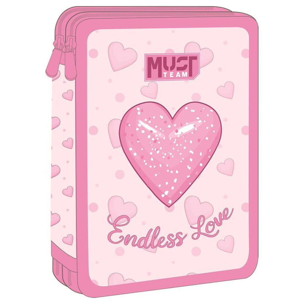 Must Team Σχολική Κασετίνα Διπλή Γεμάτη Compact Endless Love