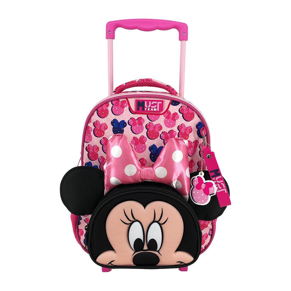 Must Team Σχολική Τσάντα Τρόλεϊ Νηπίου Disney Minnie Mouse 3D 2 Θήκες 27x10x31εκ