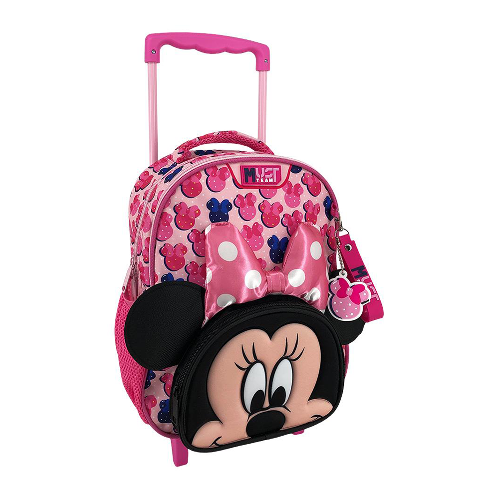 Must Team Σχολική Τσάντα Τρόλεϊ Νηπίου Disney Minnie Mouse 3D 2 Θήκες 27x10x31εκ