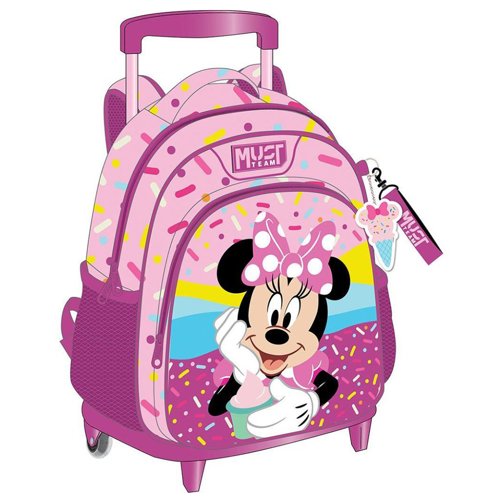 Must Team Σχολική Τσάντα Τρόλεϊ Νηπίου Disney Minnie Mouse Pink 2 Θήκες 27x10x31εκ