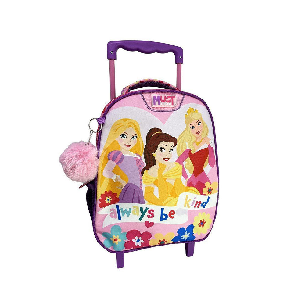 Must Team Σχολική Τσάντα Τρόλεϊ Νηπίου Disney Princess Always Be Kind 2 Θήκες 27x10x31εκ
