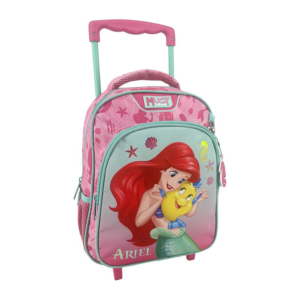 Must Team Σχολική Τσάντα Τρόλεϊ Νηπίου Disney Princess Ariel 2 Θήκες 27x10x31εκ