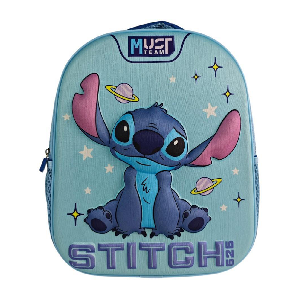 Must Team Σχολική Τσάντα Πλάτης Νηπίου Disney Stitch 3D EVA 1 Θήκη 26x10x32εκ