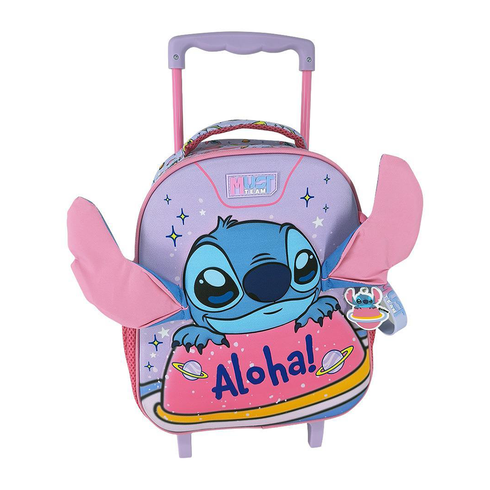 Must Team Σχολική Τσάντα Τρόλεϊ Νηπίου Disney Stitch Aloha 3D 2 Θήκες 27x10x31εκ