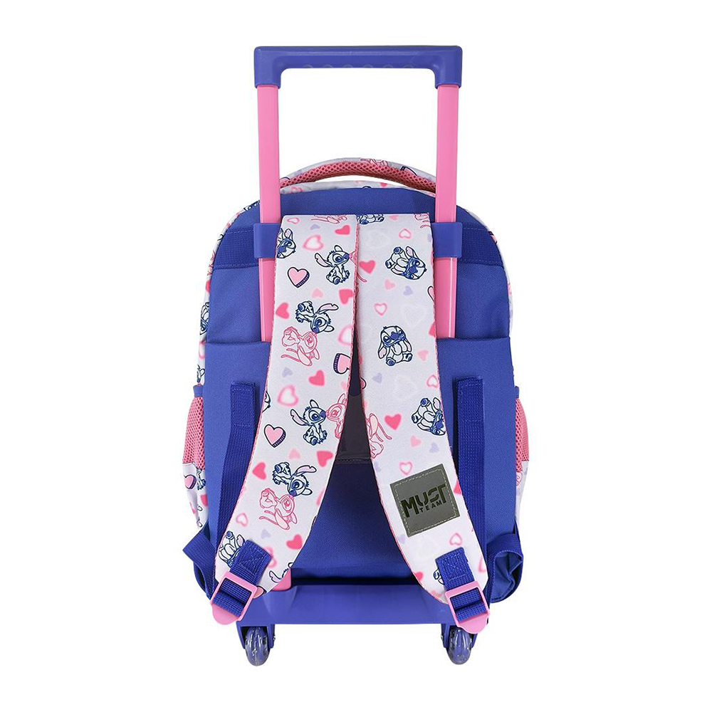 Must Team Σχολική Τσάντα Τρόλεϊ Δημοτικού Disney Stitch & Angel Ohana 3 Θήκες 34x20x44εκ