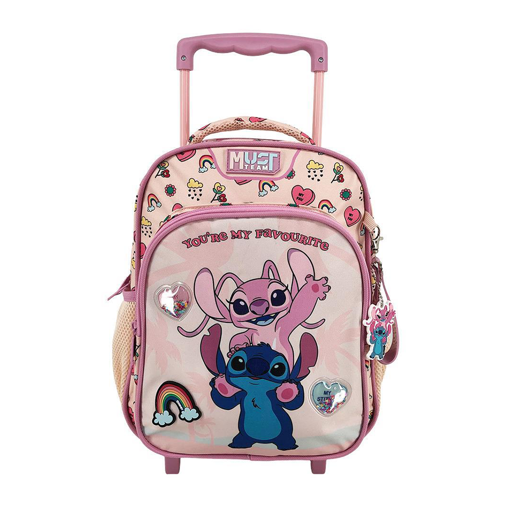 Must Team Σχολική Τσάντα Τρόλεϊ Νηπίου Disney Stitch & Angel You Are My Favourite 2 Θήκες 27x10x31εκ
