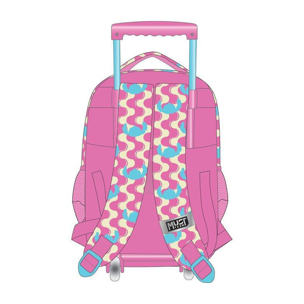 Must Team Σχολική Τσάντα Τρόλεϊ Δημοτικού Disney Stitch Pink 3 Θήκες 34x20x44εκ