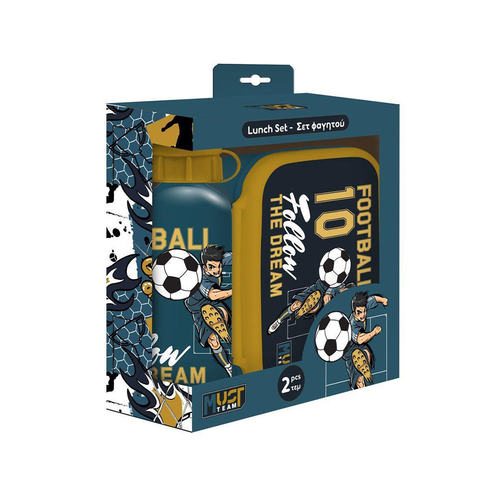Must TeamMust Team Σετ Φαγητού  Football Φαγητοδοχείο 800 ml - Παγούρι Αλουμινίου 500 ml 18X6X13 Eκ.papell.gr