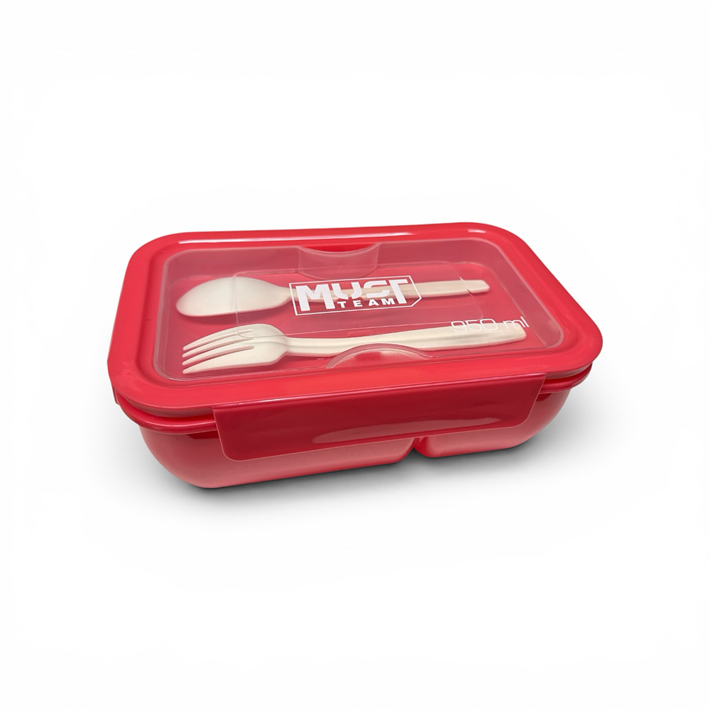Must Team Φαγητοδοχείο PP Πλαστικό 950ml με Πιρούνι & Κουτάλι 20,8x13x7,6εκ