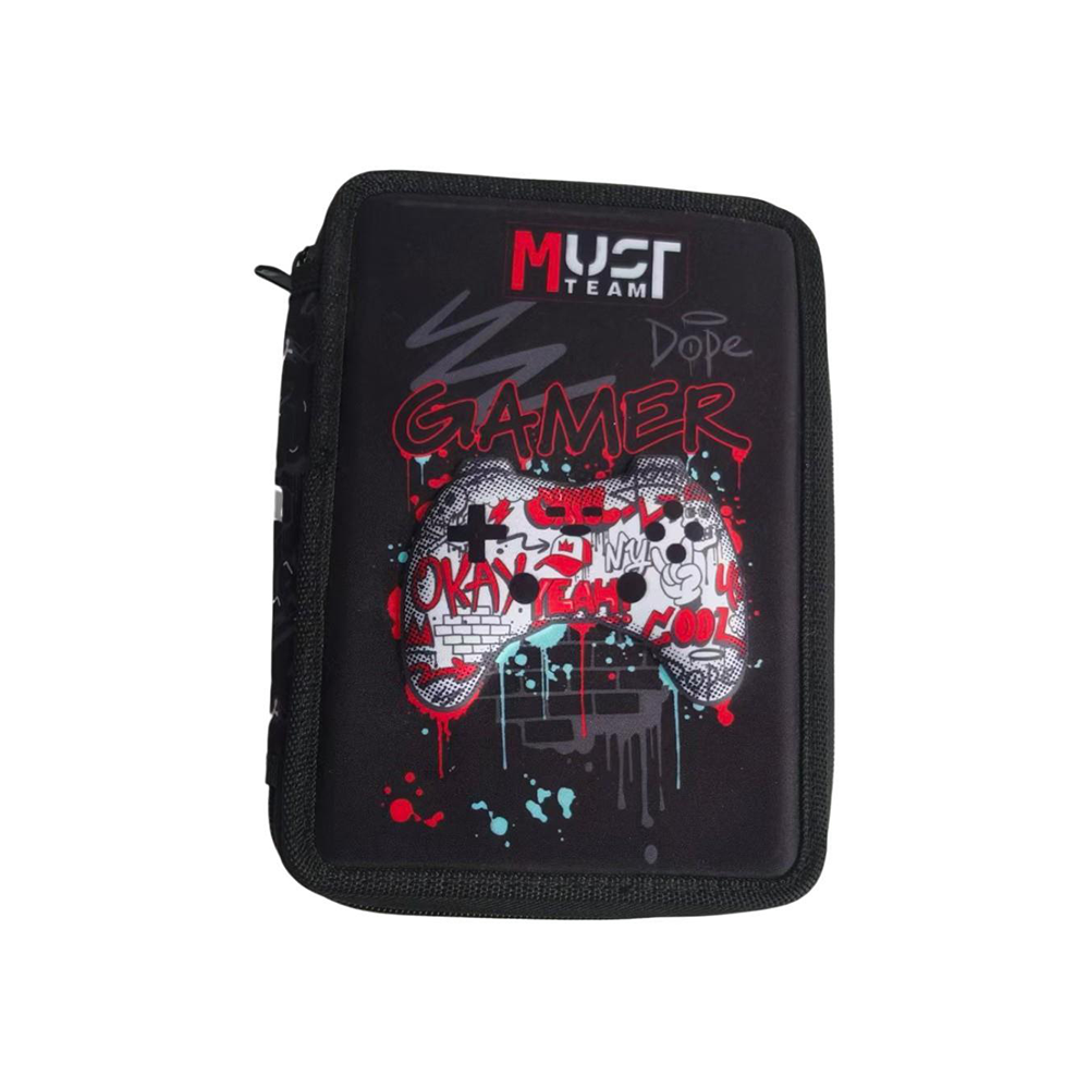 Must Team Σχολική Κασετίνα Διπλή Γεμάτη Game Pad