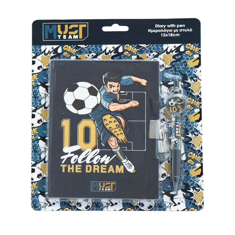 Must Team Ημερολόγιο Με Κλειδαριά & Στυλό Boy 12x18Εκ, 60Φ, 60Γρ.