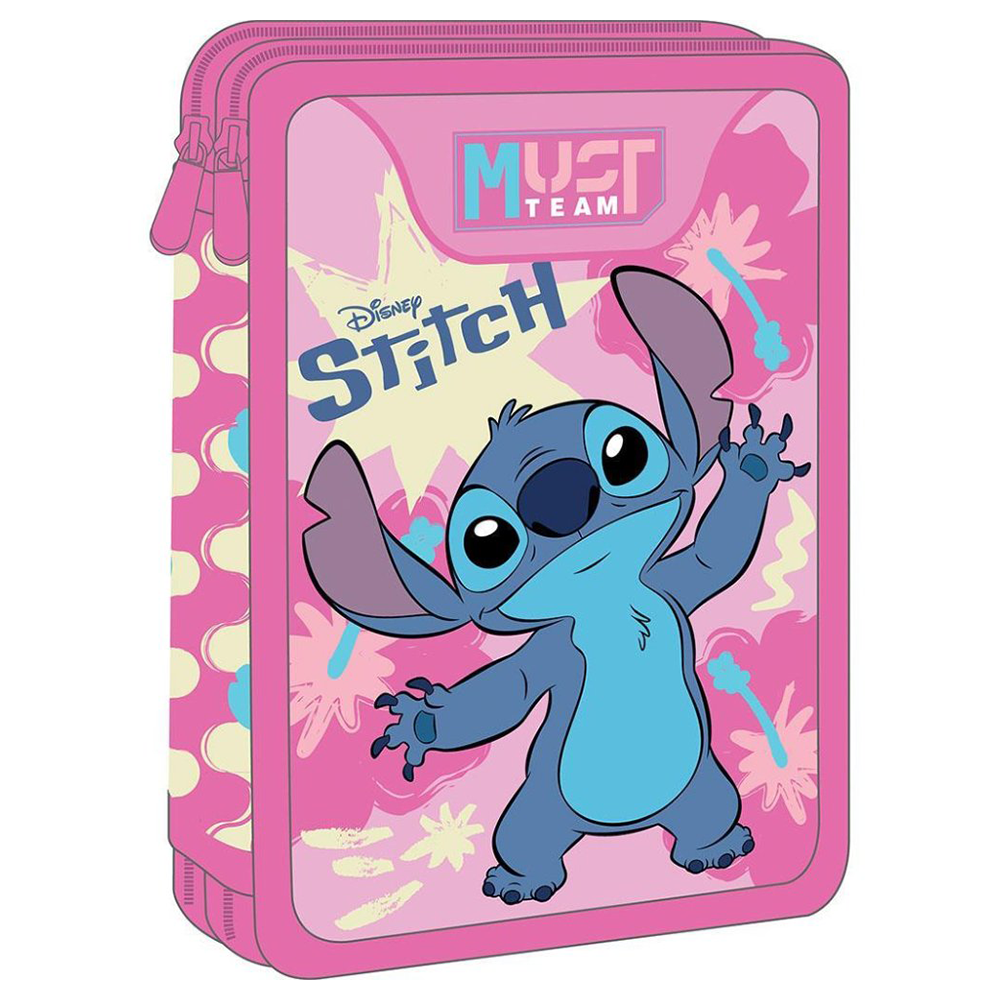 Must Team Σχολική Κασετίνα Διπλή Γεμάτη Disney Stitch