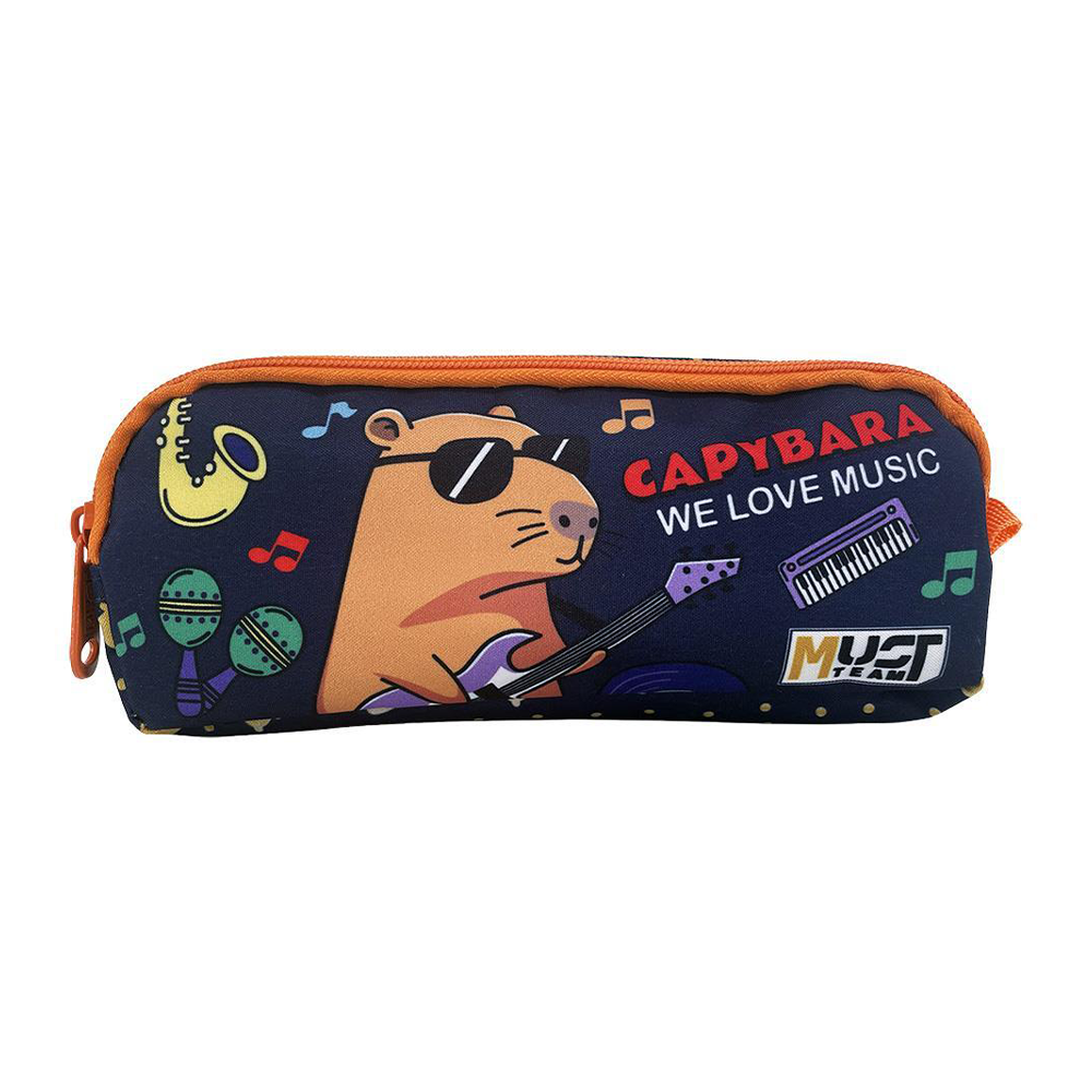 Must Team Σχολική Κασετίνα Βαρελάκι Capybara 2 Θήκες
