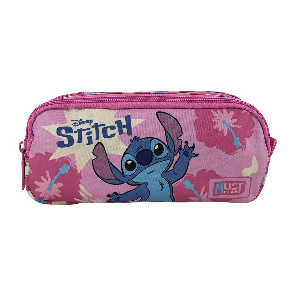 Must Team Κασετίνα Βαρελάκι Disney Stitch Pink 2 Θήκες