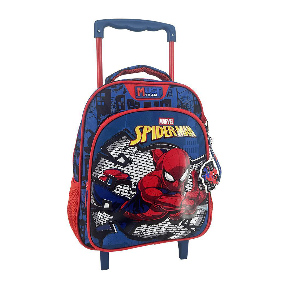 Must Team Σχολική Τσάντα Τρόλεϊ Νηπίου Marvel Spider-Man Blue 2 Θήκες 27x10x31εκ