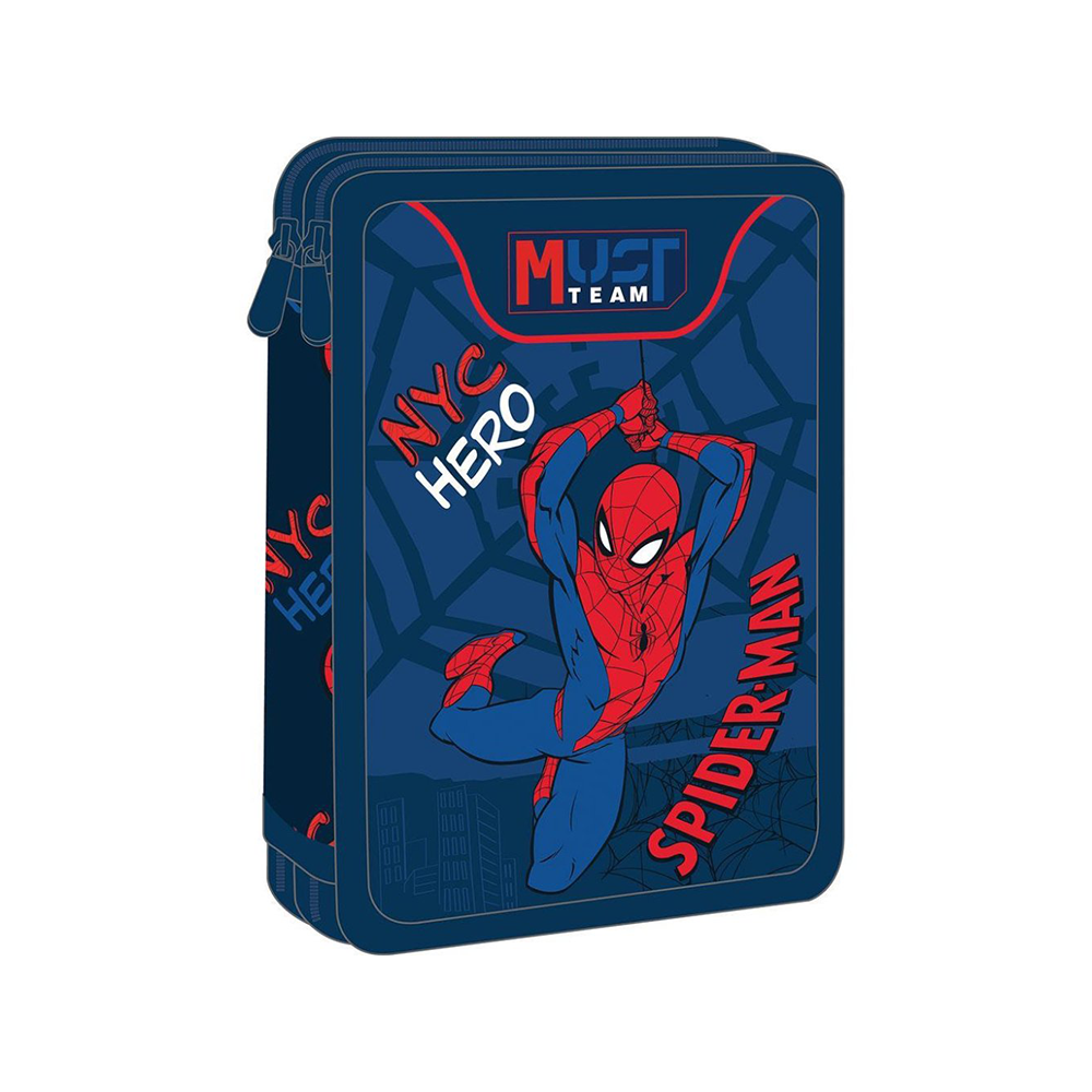 Must Team Σχολική Κασετίνα Διπλή Γεμάτη Marvel Spider-Man NYC Hero