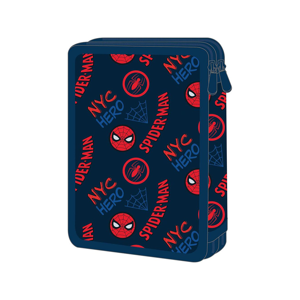 Must Team Σχολική Κασετίνα Διπλή Γεμάτη Marvel Spider-Man NYC Hero