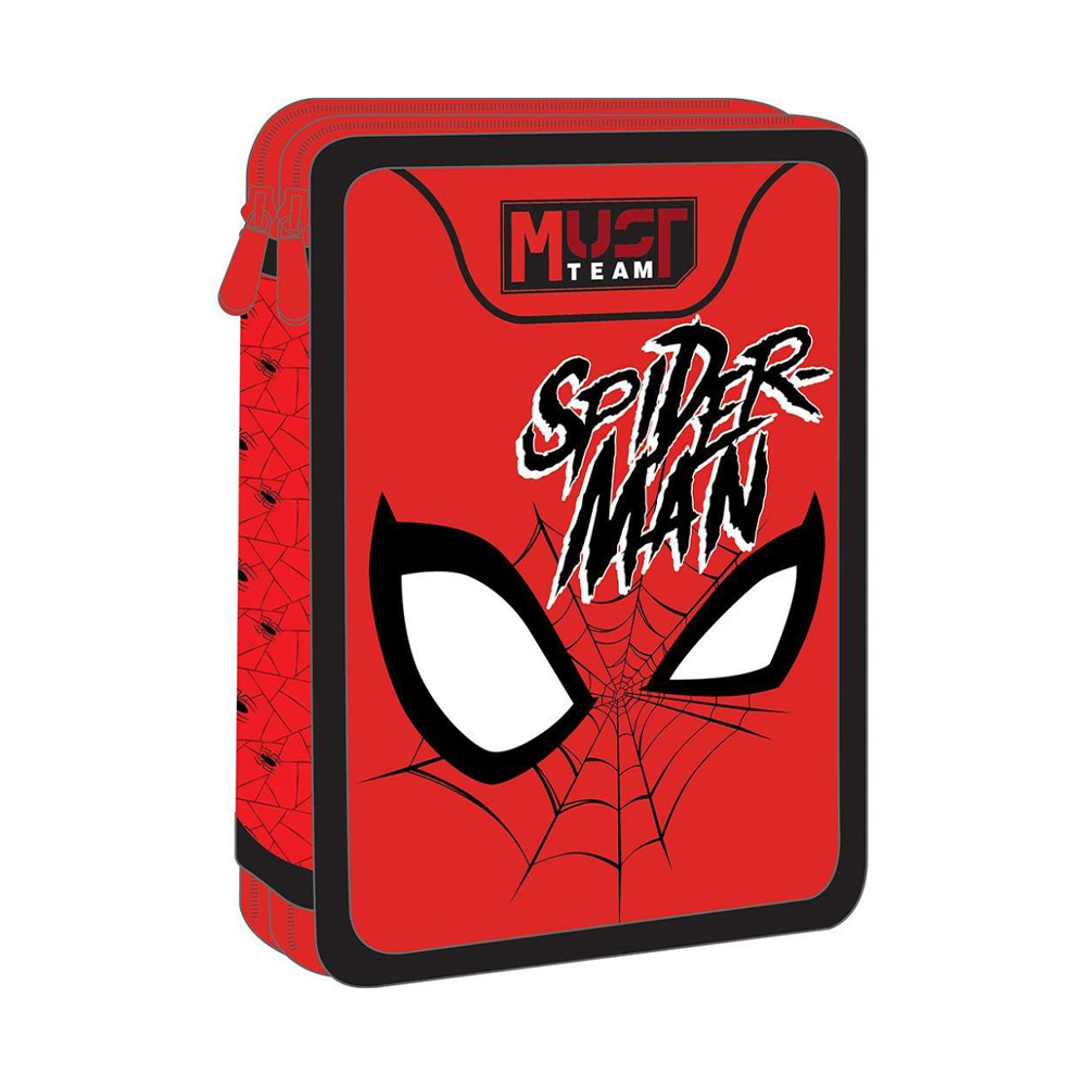 Must Team Σχολική Κασετίνα Διπλή Γεμάτη Marvel Spider-Man Red 