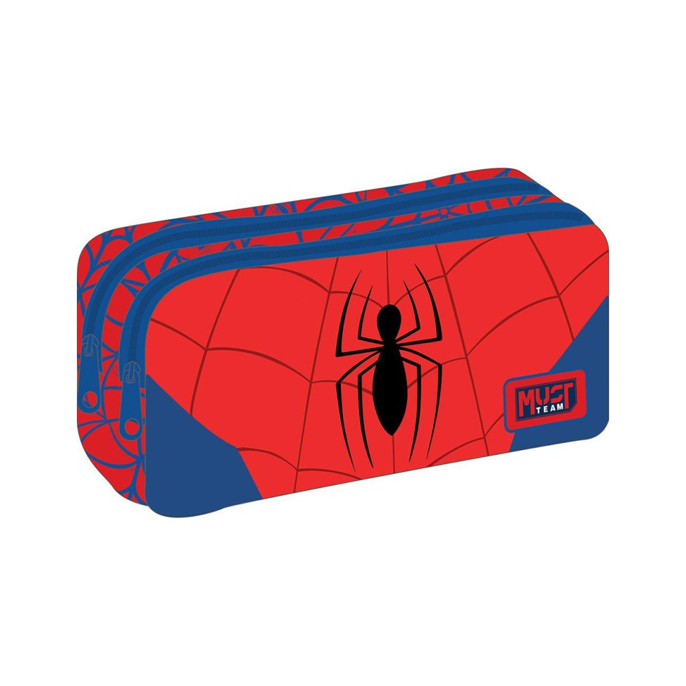 Must Team Σχολική Κασετίνα Βαρελάκι Marvel Spider-Man Red 2 Θήκες 21x6x9εκ