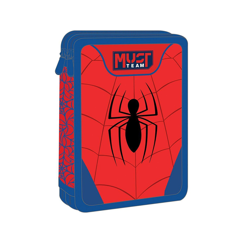 Must Team Σχολική Κασετίνα Διπλή Γεμάτη Marvel Spider-Man Web