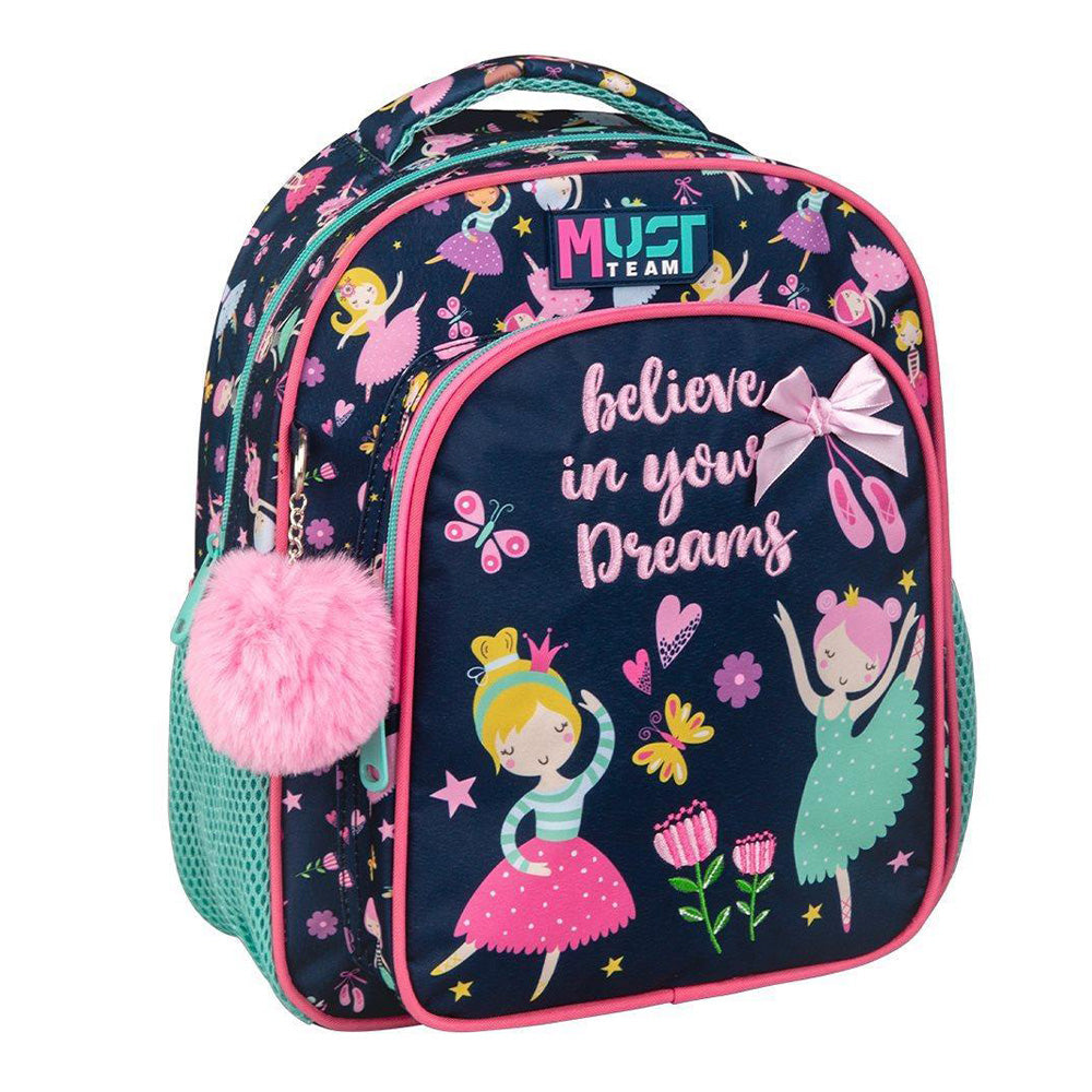Must TeamMust Team Σχολική Τσάντα Πλάτης Νηπίου Believe In Your Dreams 2 Θήκες 27x10x31 Eκ.papell.gr