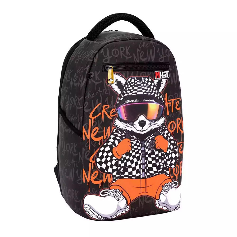 Must Team Σχολική Τσάντα Πλάτης Δημοτικού Art Cool Bear 1 Θήκη 29X18X44 Eκ