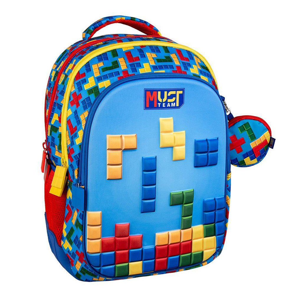 Must TeamMust Team Σχολική Τσάντα Πλάτης Δημοτικού Bricks 3 Θήκες 32X18X43 Eκpapell.gr