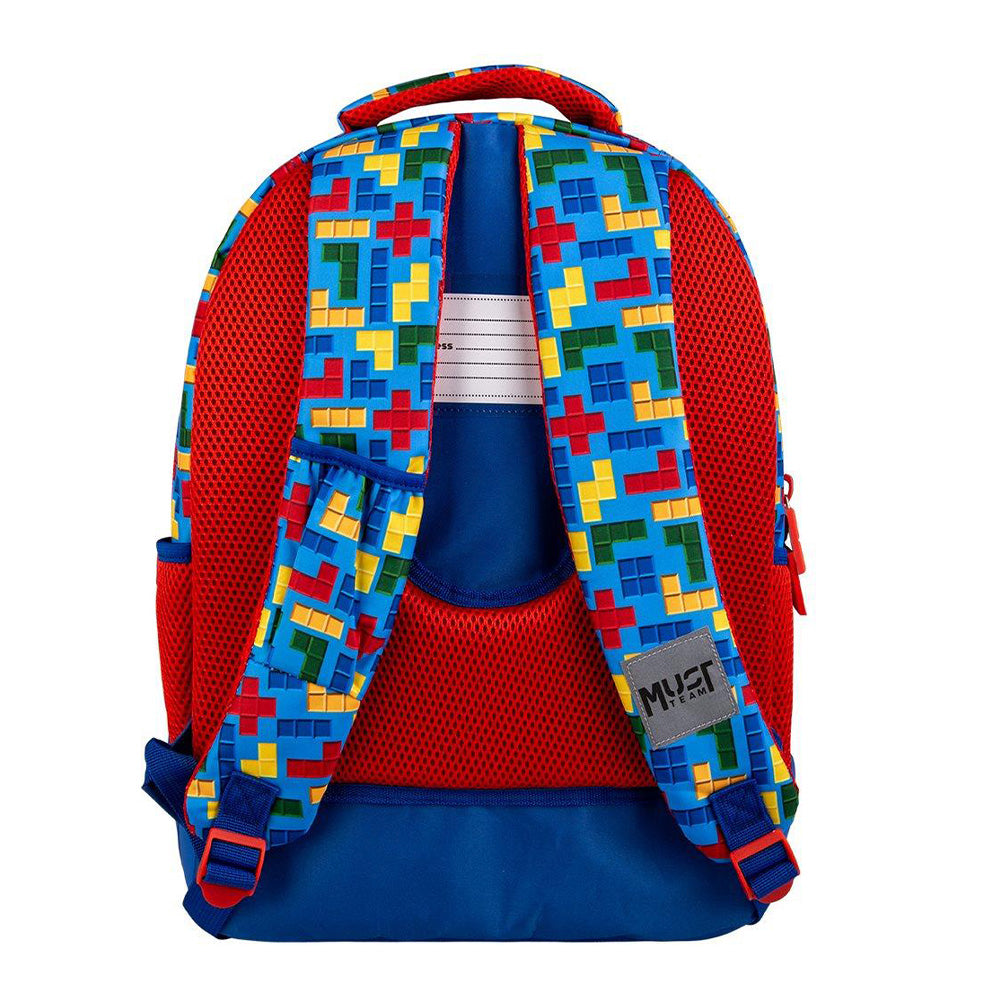 Must TeamMust Team Σχολική Τσάντα Πλάτης Δημοτικού Bricks 3 Θήκες 32X18X43 Eκpapell.gr