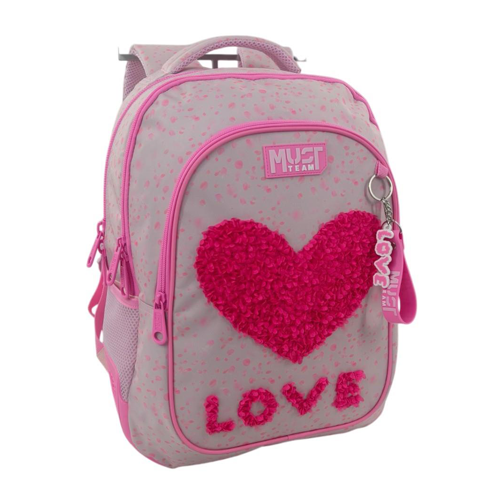 Must Team Σχολική Τσάντα Πλάτης Δημοτικού Cute Love 3 Θήκες 32x18x43εκ
