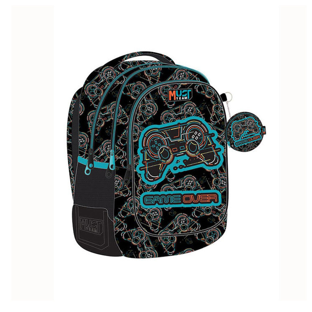 Must TeamMust Team Σχολική Τσάντα Πλάτης Δημοτικού Game Over  3 Θήκες 32x18x43 Eκ.papell.gr