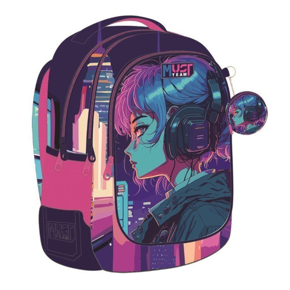 Must Team Σχολική Τσάντα Πλάτης Δημοτικού Girl 3 Θήκες 32x18x43εκ