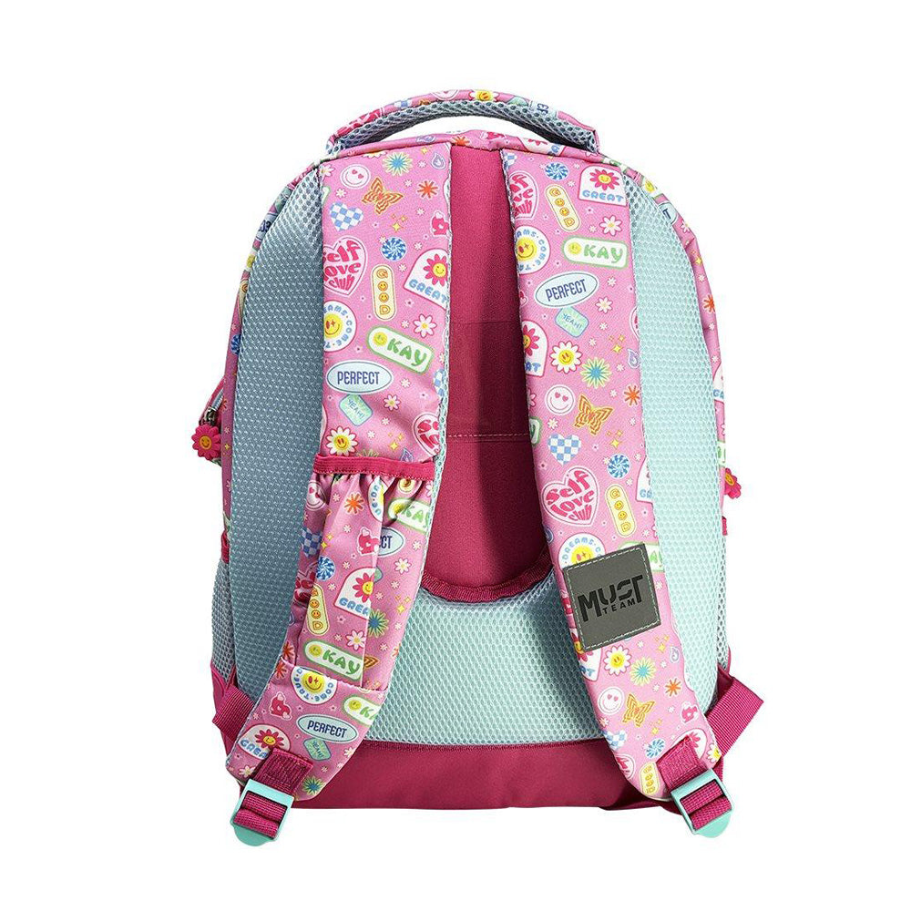 MustMust Team Σχολική Τσάντα Πλάτης Δημοτικού Good Vibes 32x18x43 Eκ. 3 Θήκεςpapell.gr