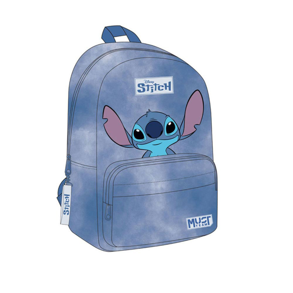 Must Team Σχολική Τσάντα Πλάτης Lilo & Stitch Denim 32X18X43 Eκ.
