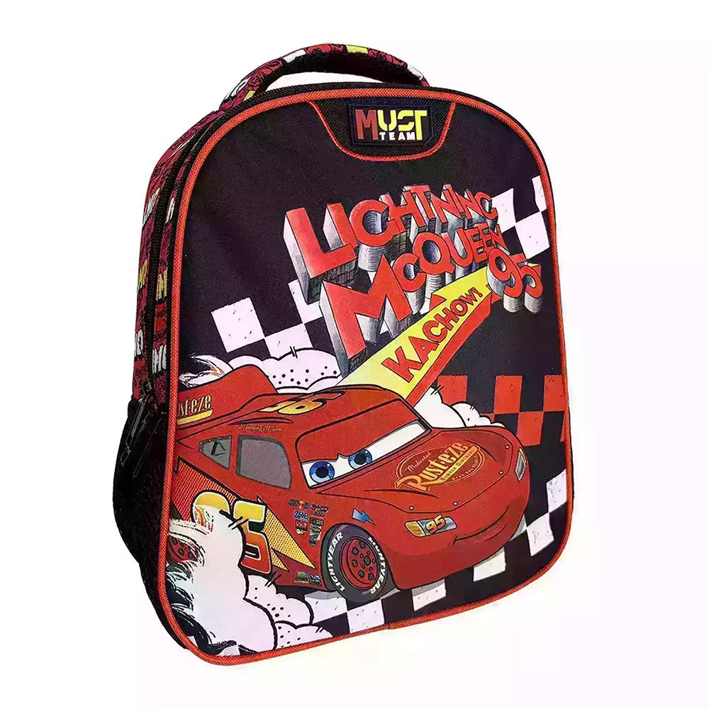 Must Team Σχολική Τσάντα Πλάτης Νηπίου Disney Cars Lightning Mcqueen Kachow 2 Θήκες 27Χ10Χ31 Eκ