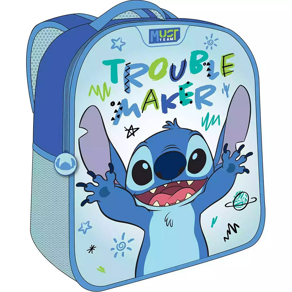 Must Team Σχολική Τσάντα Πλάτης Νηπίου Disney Stitch Trouble Maker 1 Θήκη 26Χ10Χ32 Eκ