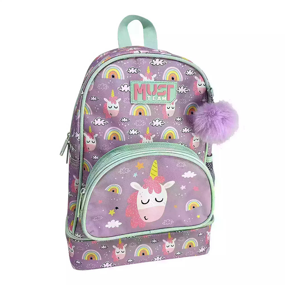 Must Team Σχολική Τσάντα Πλάτης Νηπίου  Unicorn Με Ενσωματωμένη Ισοθερμική Θήκη 25Χ14Χ36 Eκ
