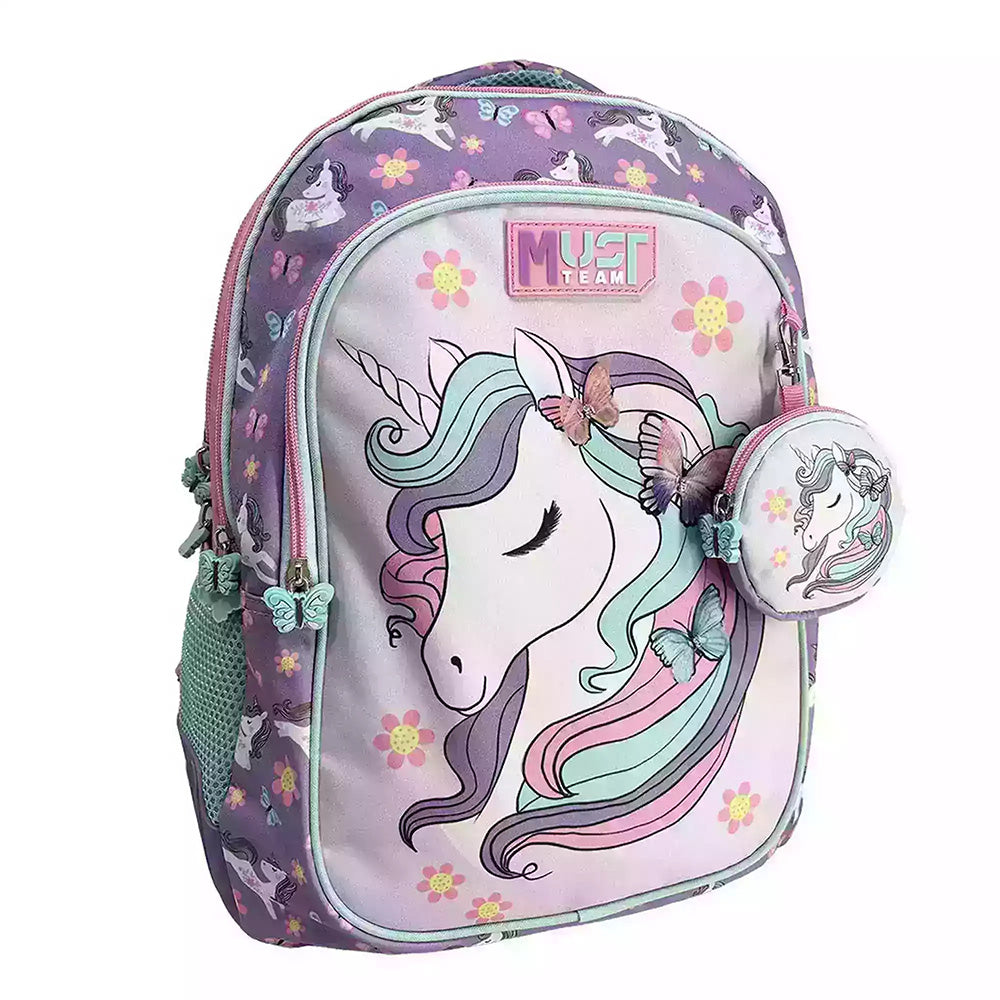 Must Team Σχολική Τσάντα Πλάτης Δημοτικού Lovely Unicorn 3 Θήκες 32X18X43 Eκ