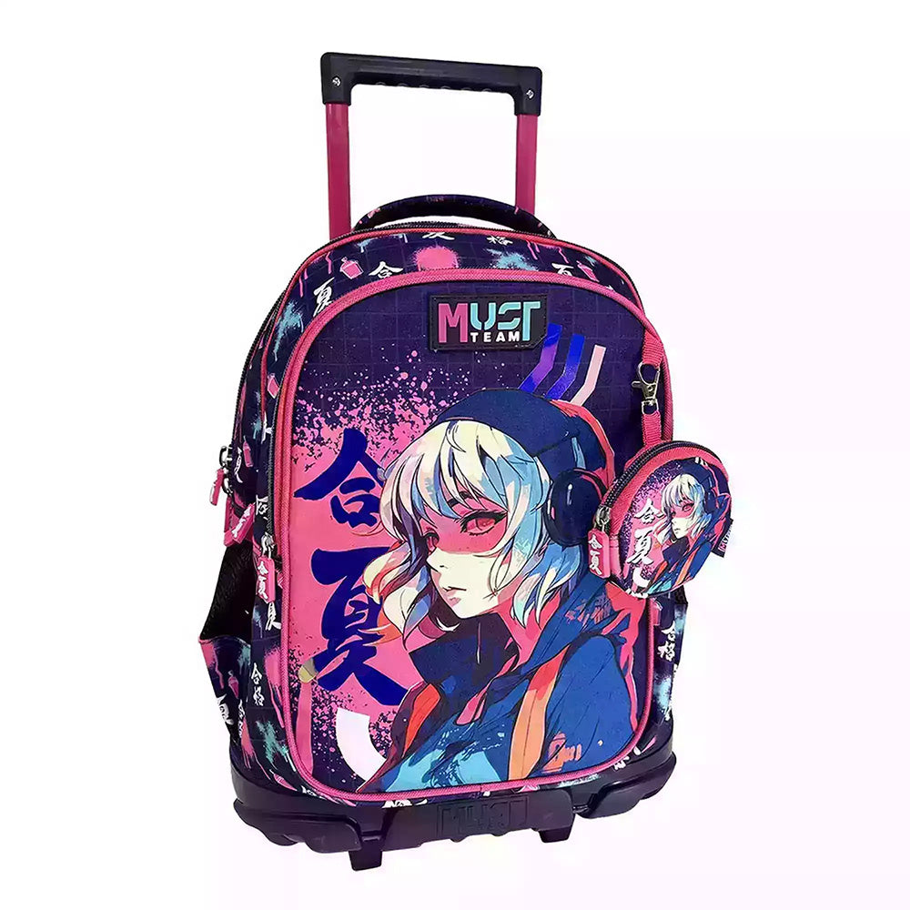 Must Team Σχολική Τσάντα Τρόλεϊ Δημοτικού  Anime 3 Θήκες 34Χ20Χ45 Εκ