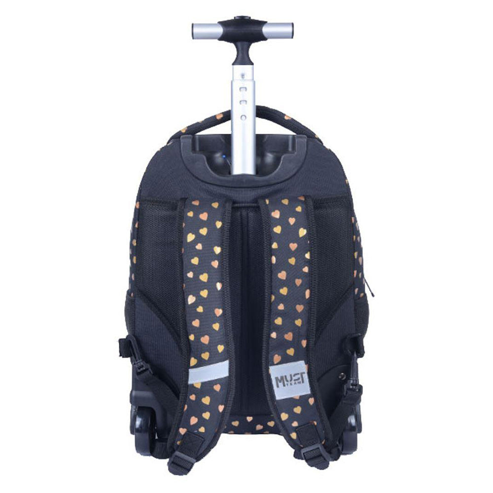 MustMust Team Σχολική Τσάντα Τρόλεϊ Δημοτικού Gold Butterfly 3 Θήκες 34x20x45 Eκ.papell.gr