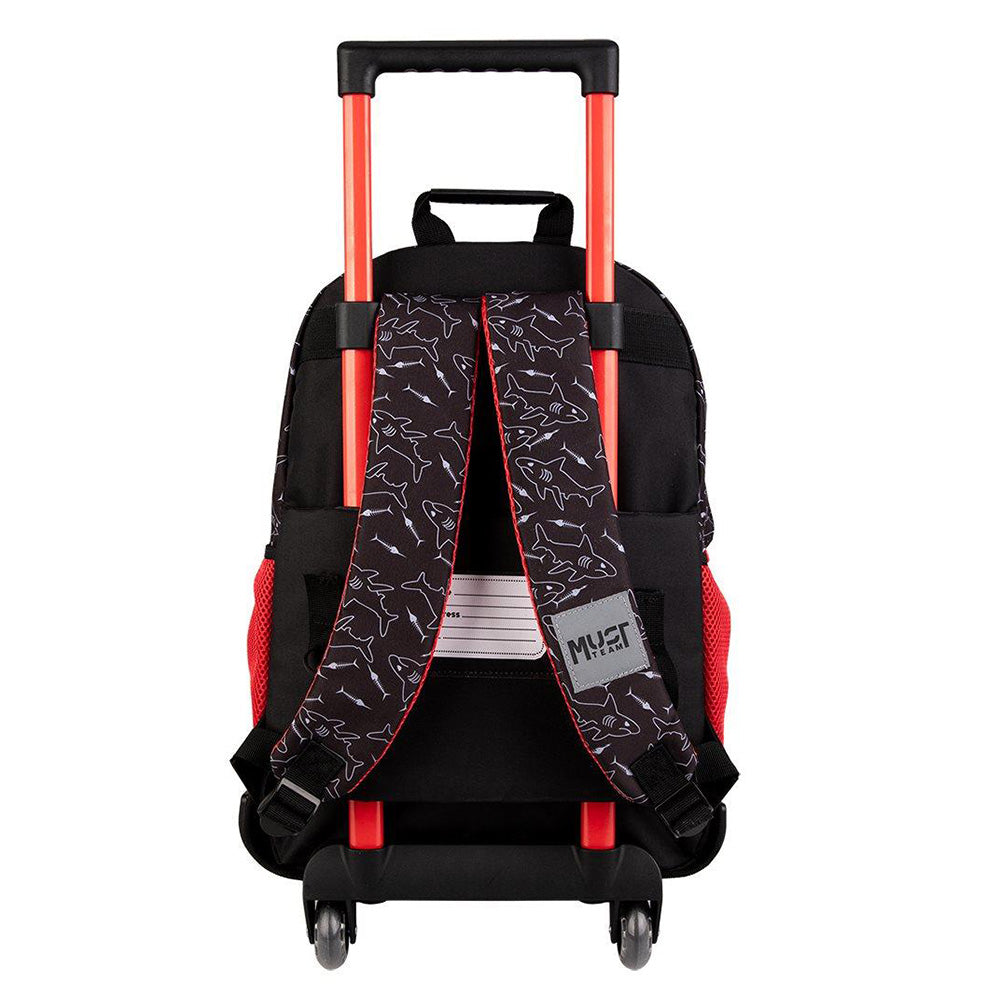 MustMust Team Σχολική Τσάντα Τρόλεϊ Δημοτικού Shark 3 Θήκες 34x20x45 Eκ.papell.gr