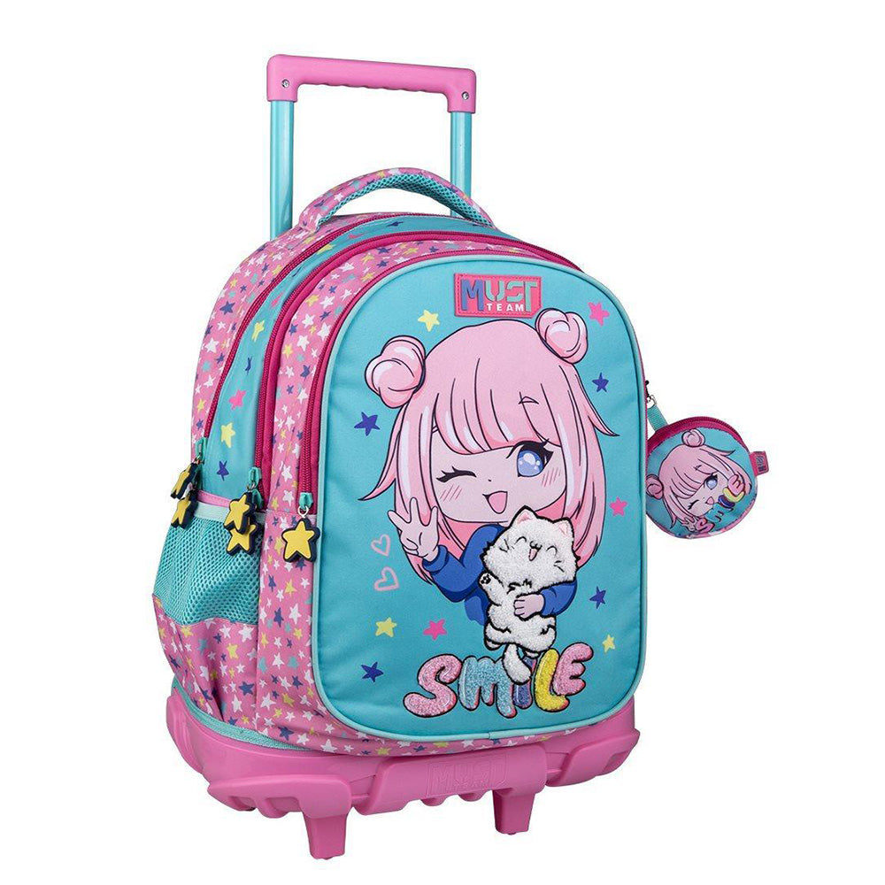 Must TeamMust Team Σχολική Τσάντα Τρόλεϊ Δημοτικού Smile 3 Θήκες 34x20x45 Eκ.papell.gr