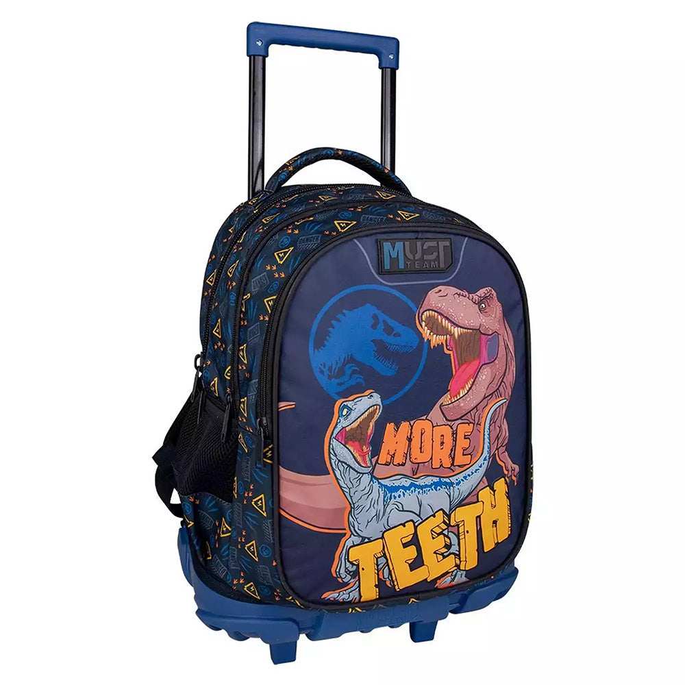 Must Team Σχολική Τσάντα Τρόλεϊ Δημοτικού  Jurassic World More Teeth  3 Θήκες 34Χ20Χ44 Εκ