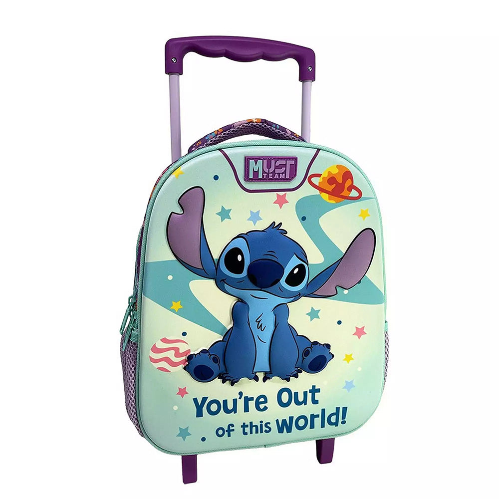 Must Team Σχολική Τσάντα Τρόλεϊ Νηπίου  Disney Stitch You’re Out Of This World  2 Θήκες 27X10X31 Εκ
