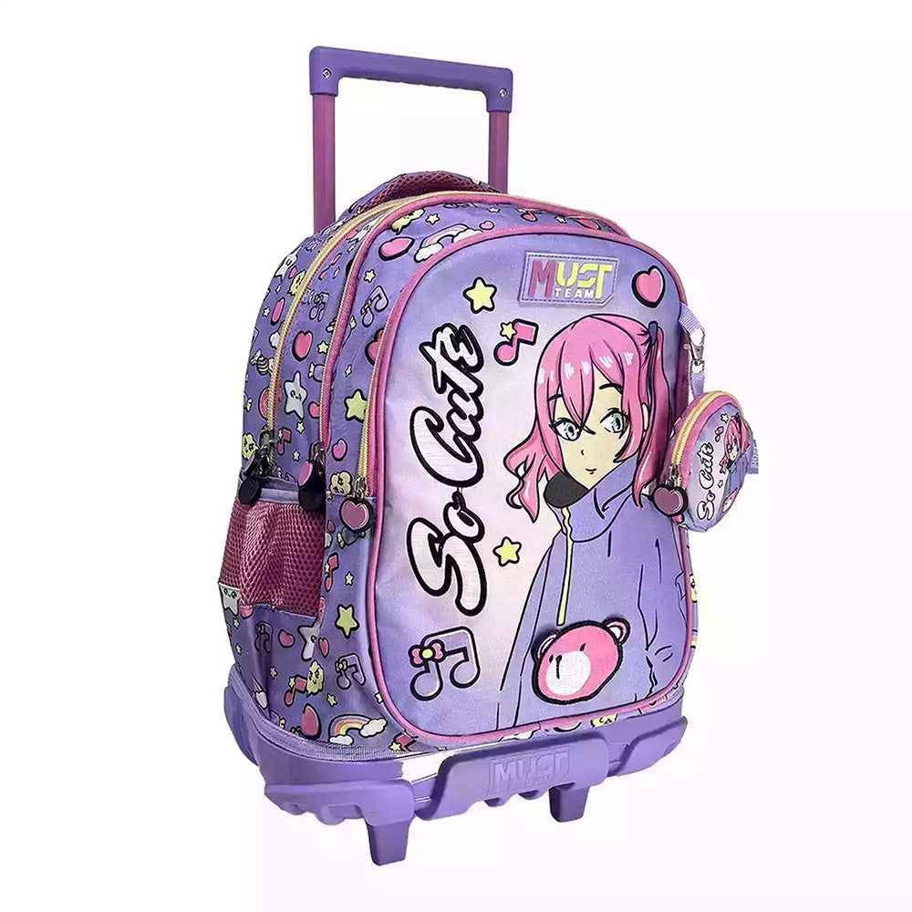 Must Team Σχολική Τσάντα Τρόλεϊ Δημοτικού So Cute 3 Θήκες 34Χ20Χ45 Εκ