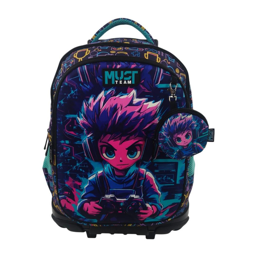 Must Team Σχολική Τσάντα Τρόλεϊ Δημοτικού Anime Boy 3 Θήκες 34x20x44εκ