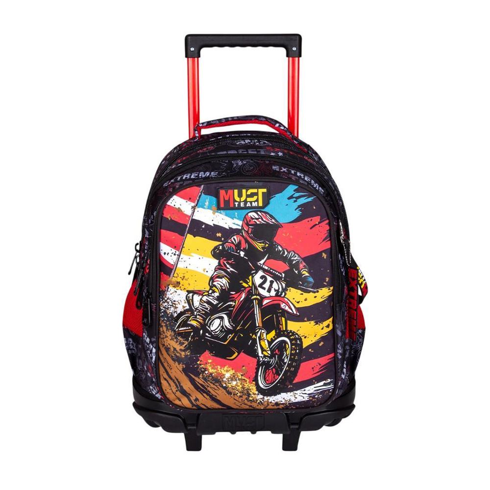 Must Team Σχολική Τσάντα Τρόλεϊ Δημοτικού Bike 3 Θήκες 34x20x44εκ