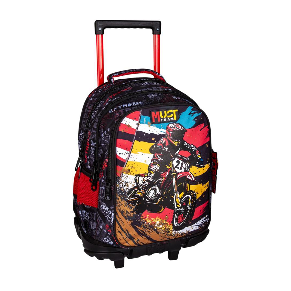 Must Team Σχολική Τσάντα Τρόλεϊ Δημοτικού Bike 3 Θήκες 34x20x44εκ