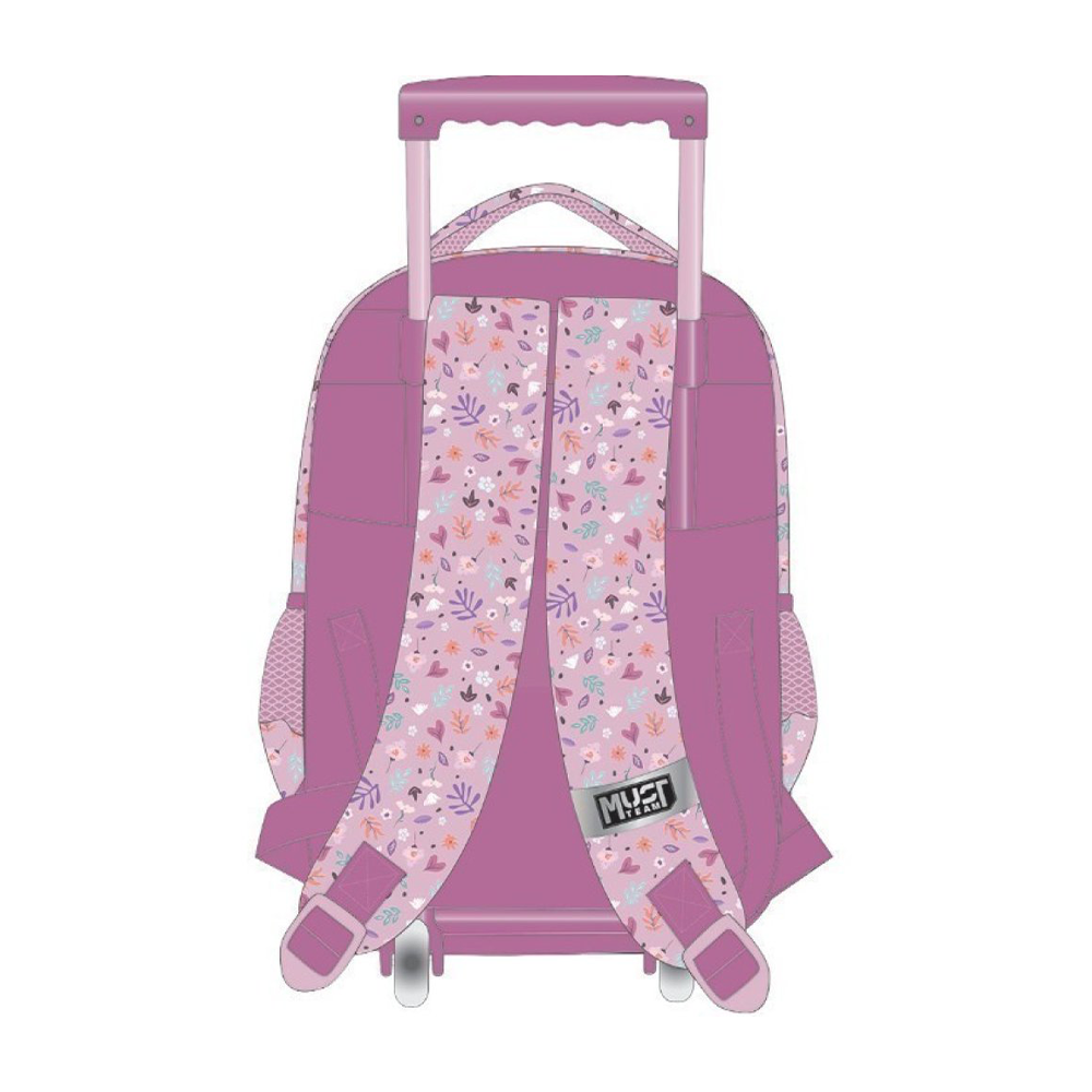 Must Team Σχολική Τσάντα Τρόλεϊ Δημοτικού Butterflies Lilac 3 Θήκες 34x20x44εκ