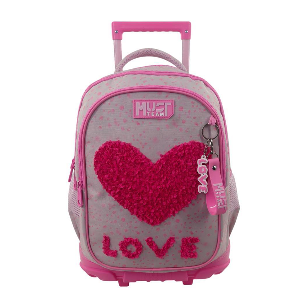 Must Team Σχολική Τσάντα Τρόλεϊ Δημοτικού Cute Love 3 Θήκες 34x20x44εκ